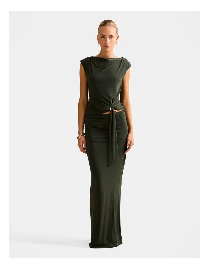 Jazelle Hardware Drape Detail Top in Green image 5
