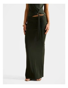 Jazelle Jersey Maxi Skirt in Green
