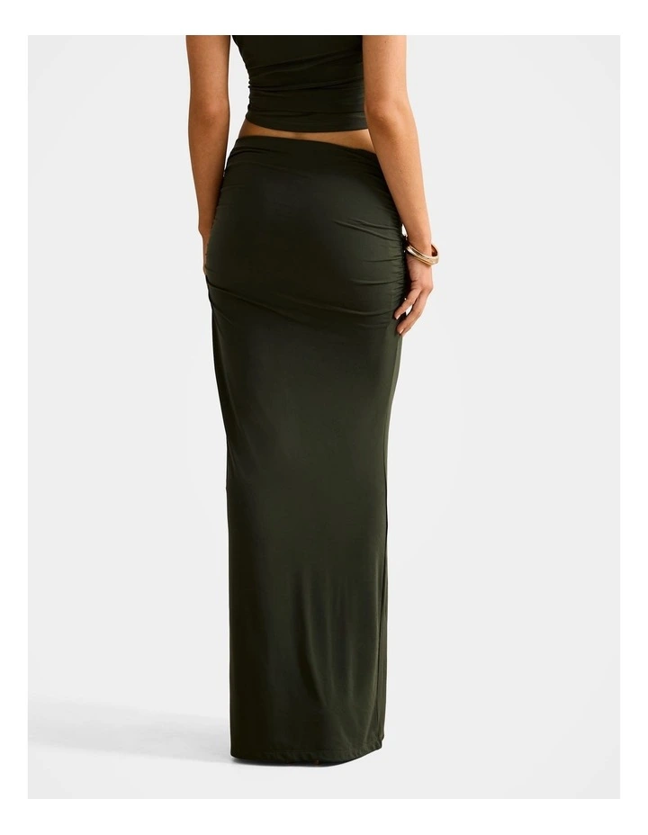 Jazelle Jersey Maxi Skirt in Green image 2