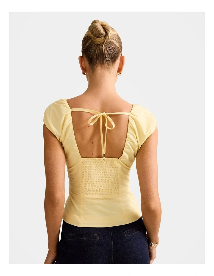 Mira V Neck Top in Yellow image 2