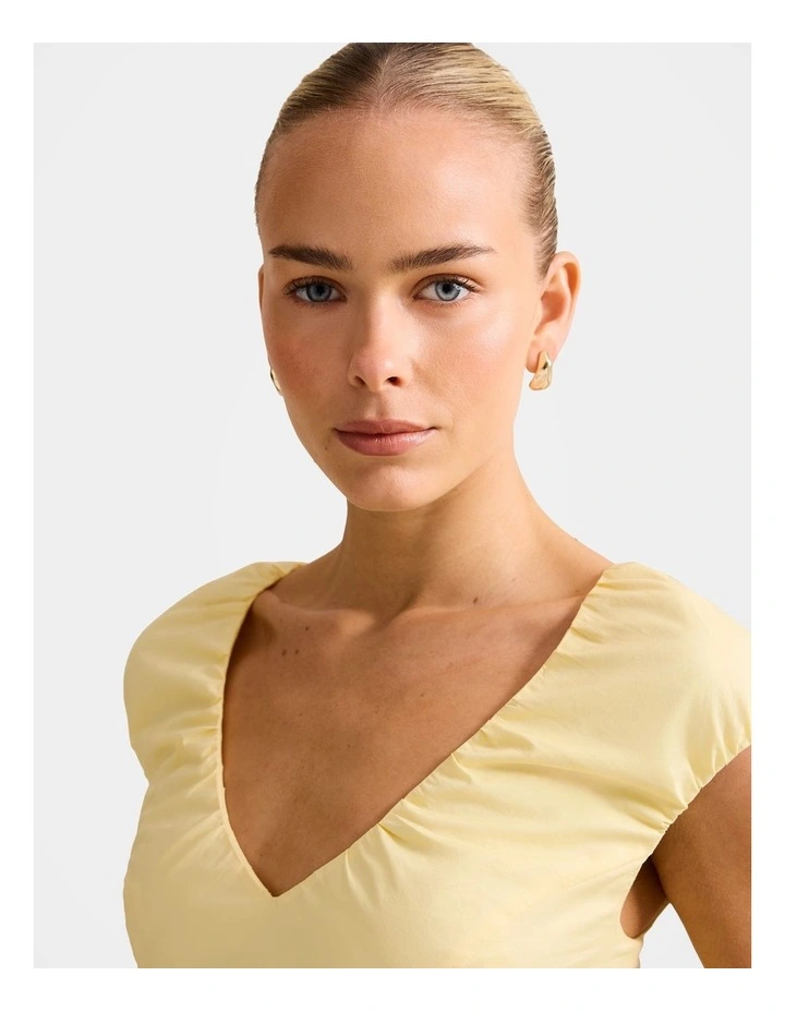 Mira V Neck Top in Yellow image 4