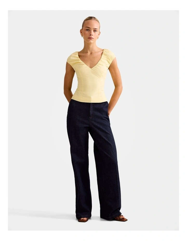 Mira V Neck Top in Yellow image 5