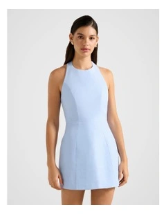 Corinna Halter Neck Mini Dress in Blue