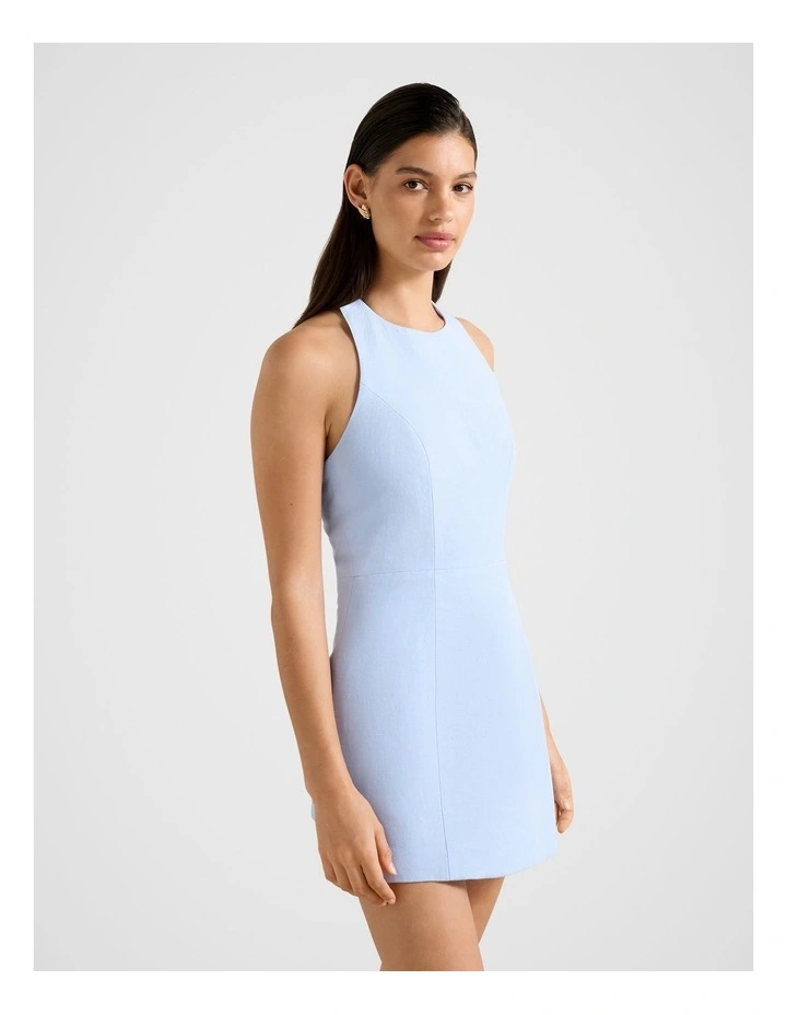 Corinna Halter Neck Mini Dress in Blue image 3