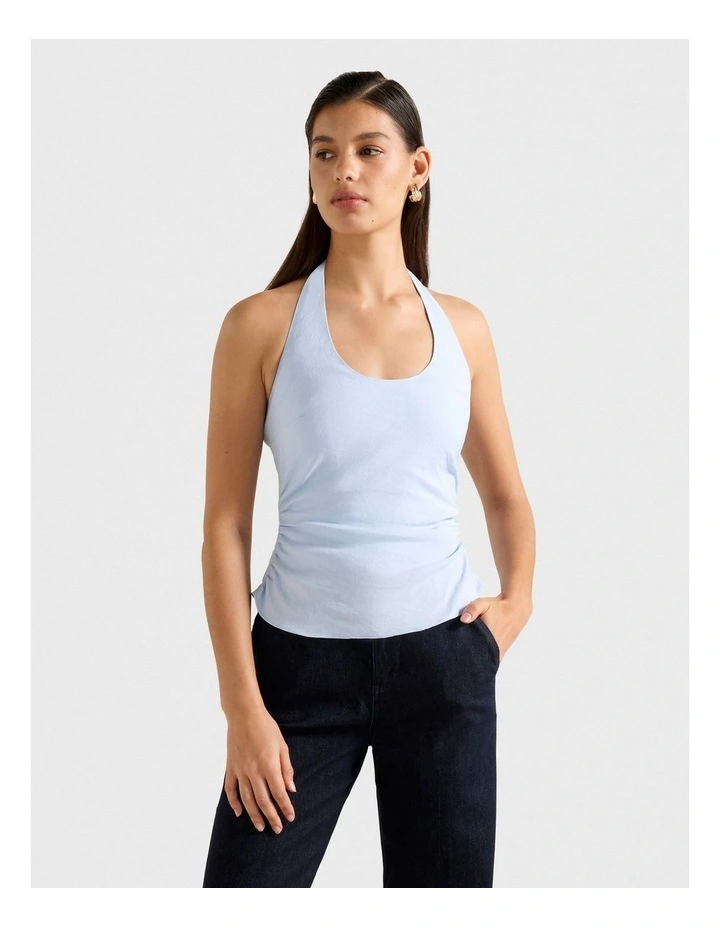 Shelby Halter Neck Top in Blue image 1