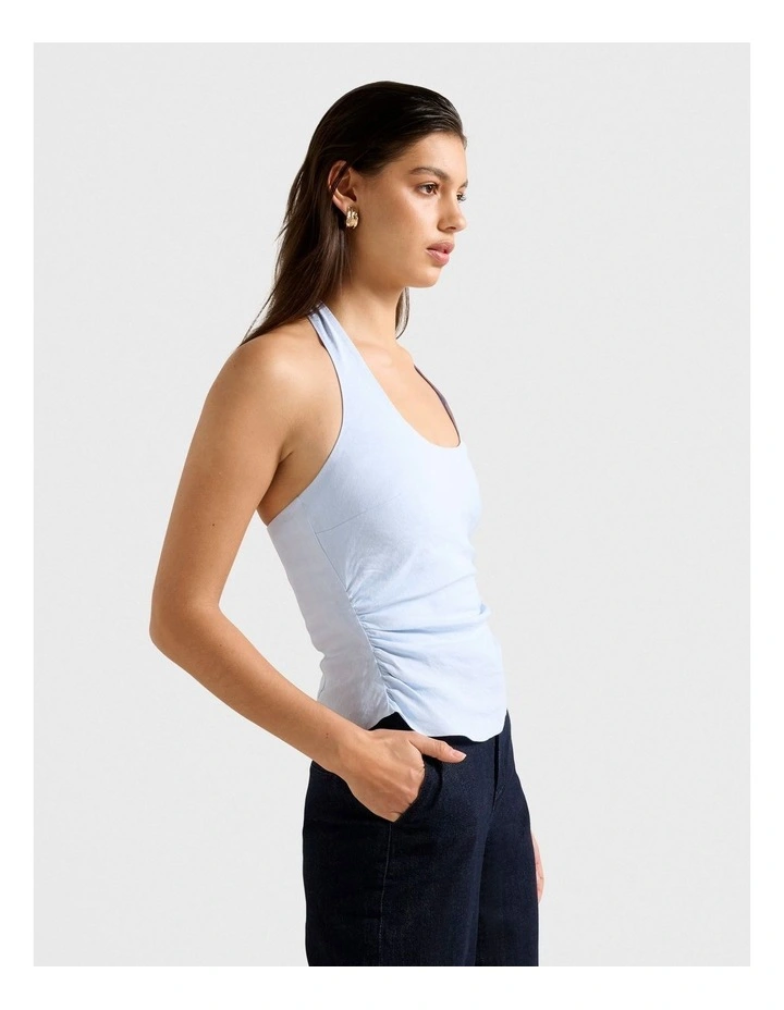 Shelby Halter Neck Top in Blue image 3