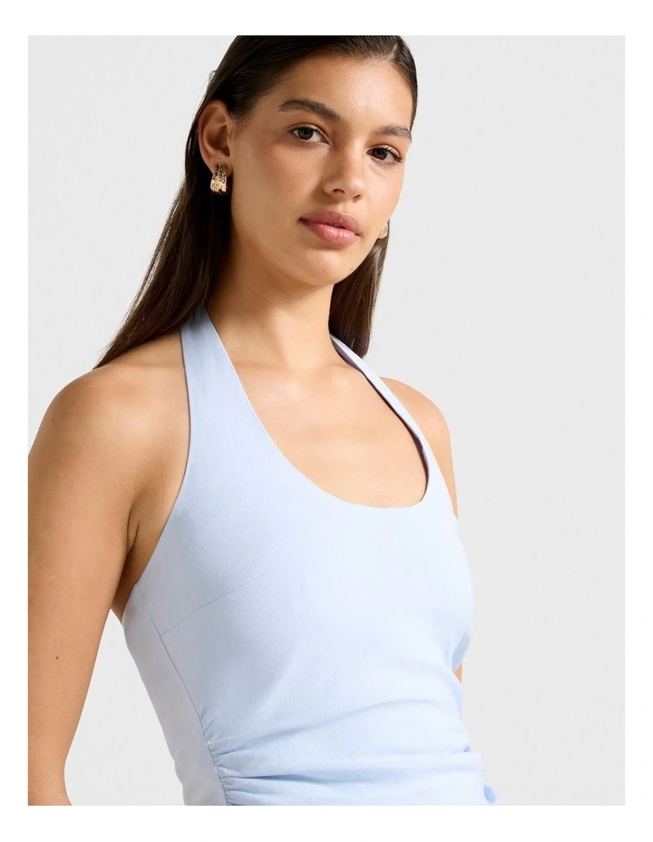 Shelby Halter Neck Top in Blue image 4