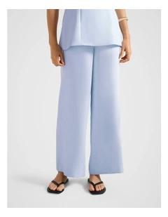 Evelyn Elastic Wide Leg Pants in Blue
