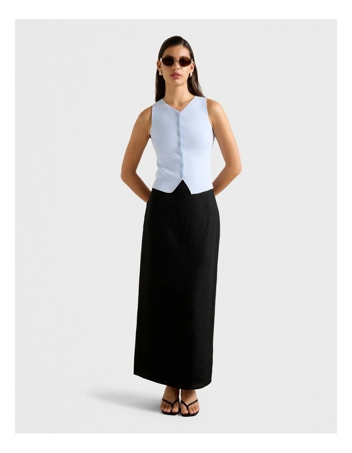 Raya Ribbed Knitted Tank Top in Blue image 5