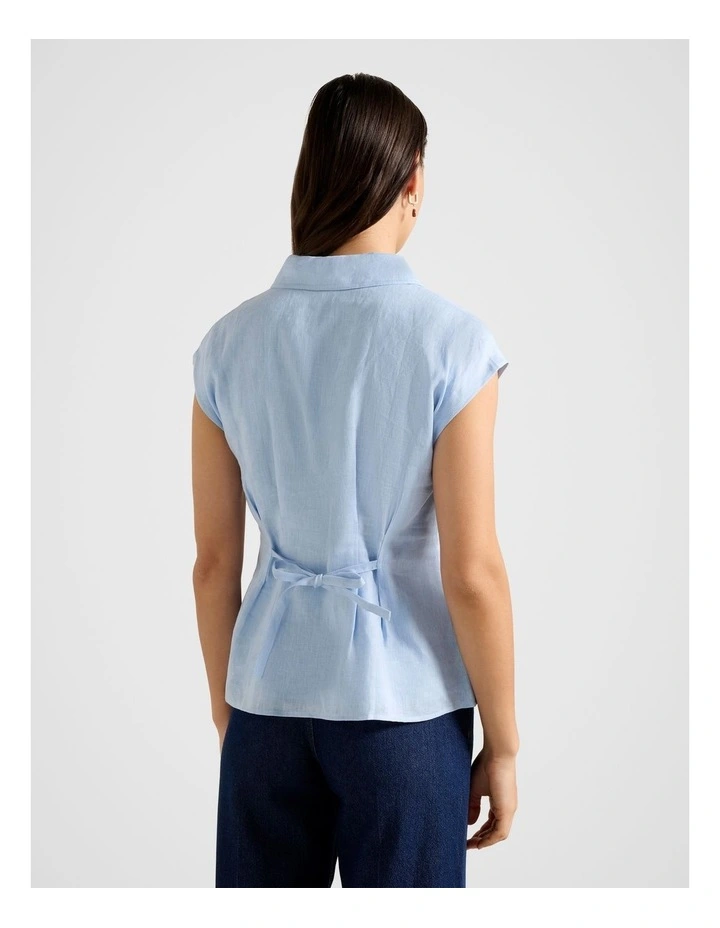 Carina Pleated Shirt in Blue image 2