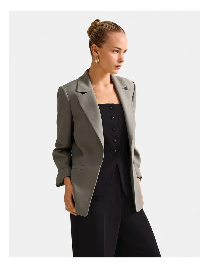 Dylan Boyfriend Blazer in Green image 3
