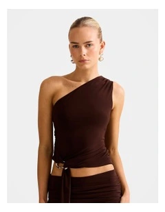 Jemma Hardware Waist Top in Chocolate