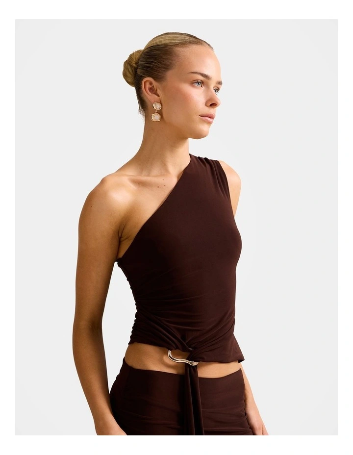 Jemma Hardware Waist Top in Chocolate image 3