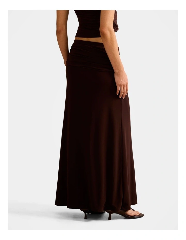 Mimi Flute Maxi Skirt in Brown image 2