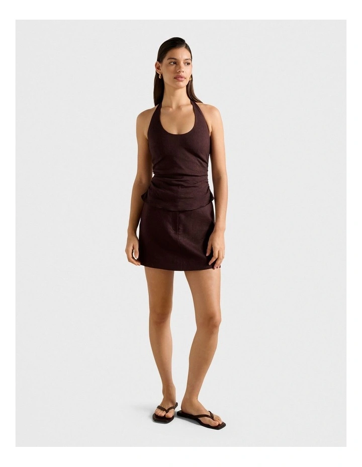 Shelby Halter Neck Top in Brown image 5