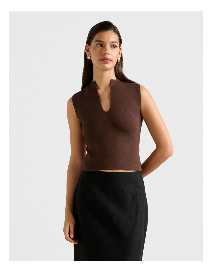 Catalina Structured Top in Brown image 1