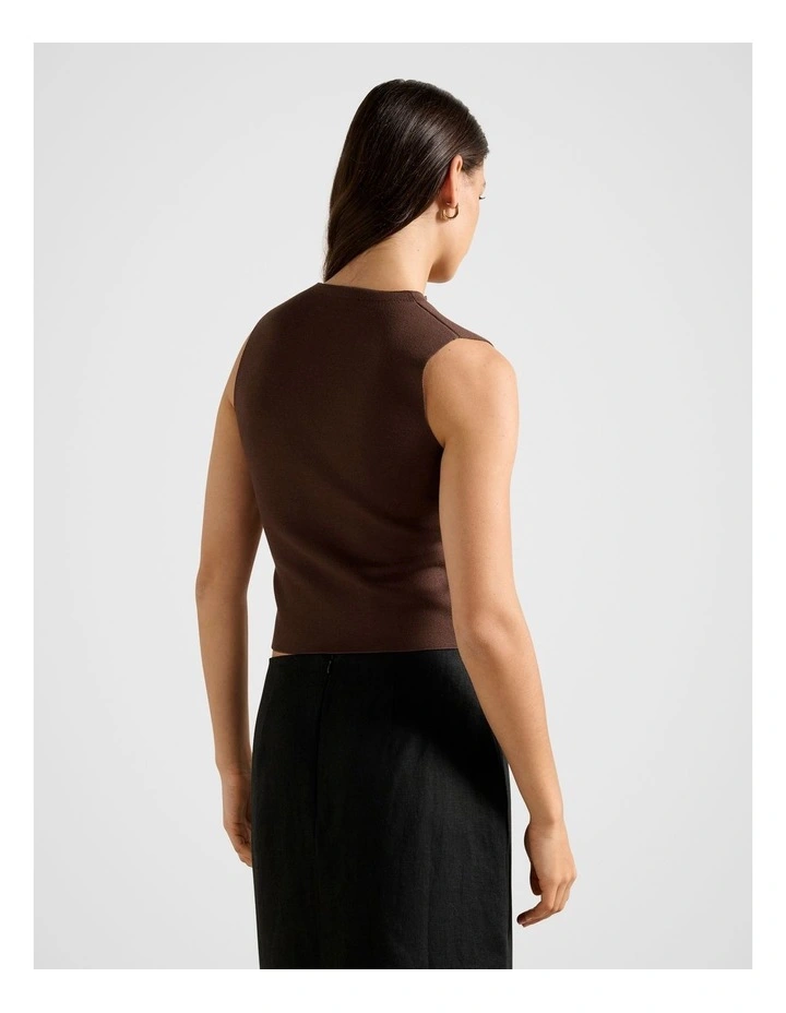 Catalina Structured Top in Brown image 2