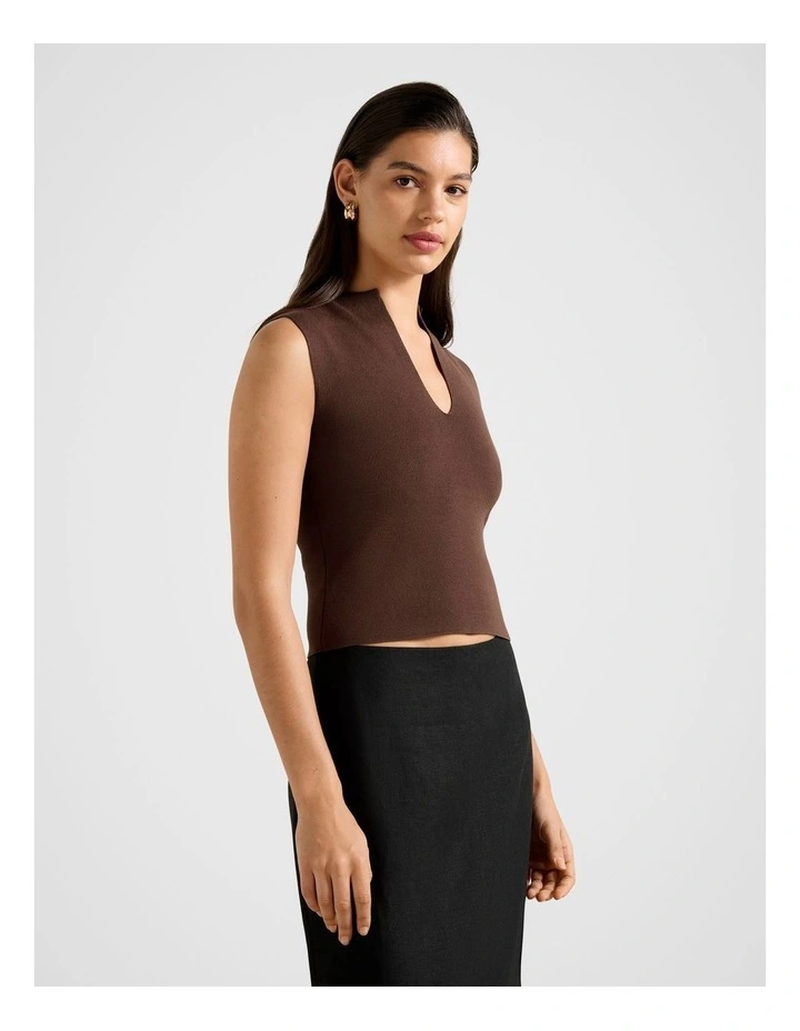 Catalina Structured Top in Brown image 3