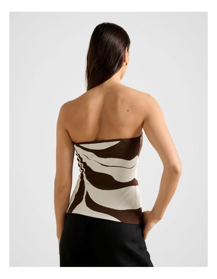 Natalia Knitted Bandeau Top in Brown image 2