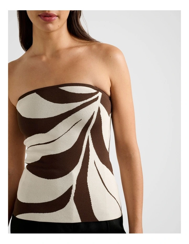 Natalia Knitted Bandeau Top in Brown image 4
