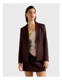 Lucy Linen Blazer in Brown