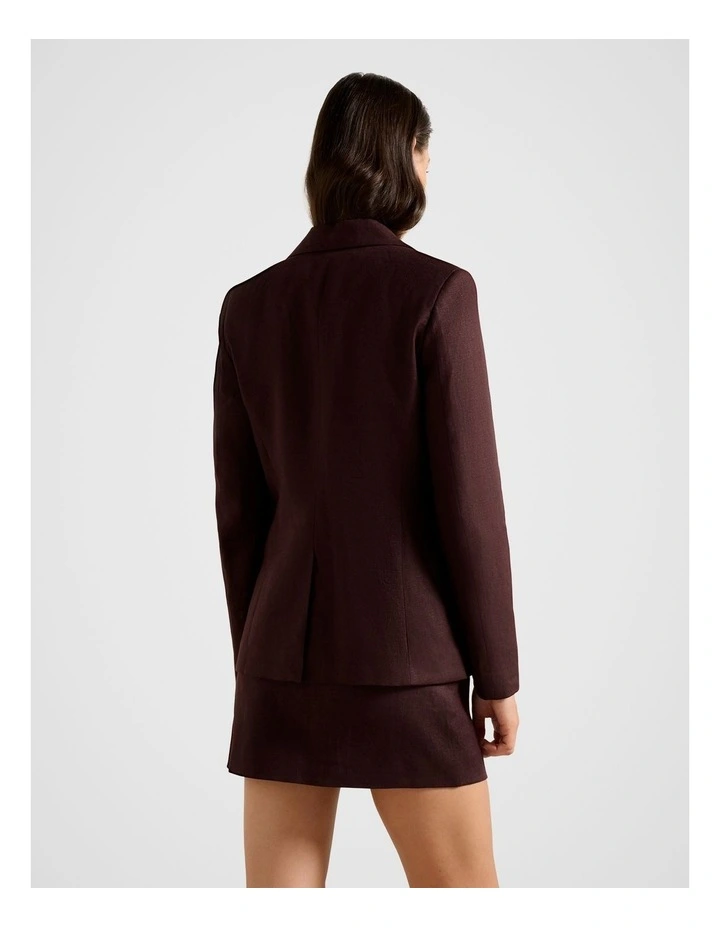 Lucy Linen Blazer in Brown image 2