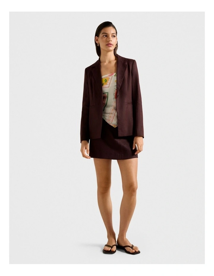 Lucy Linen Blazer in Brown image 5