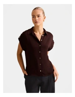 Zadie Short Sleeves Shirt in Brown
