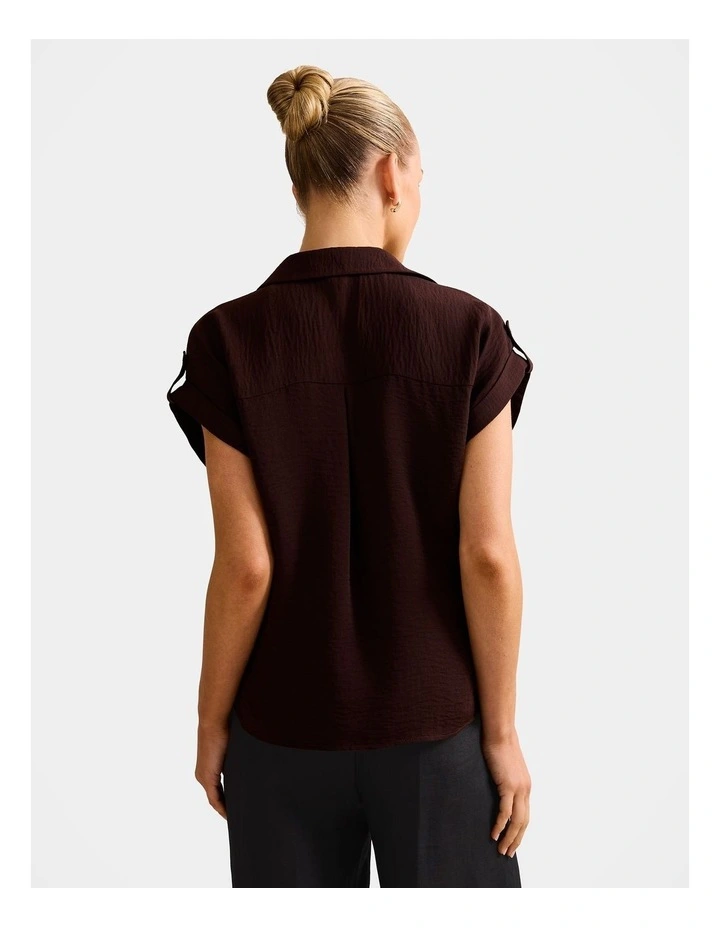 Zadie Short Sleeves Shirt in Brown image 2