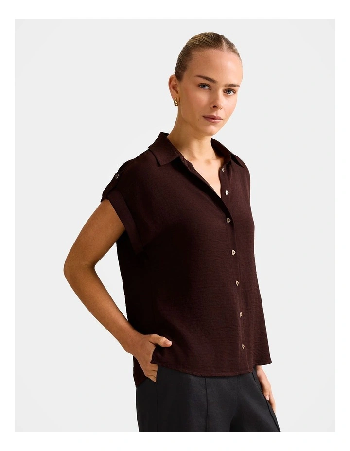 Zadie Short Sleeves Shirt in Brown image 3