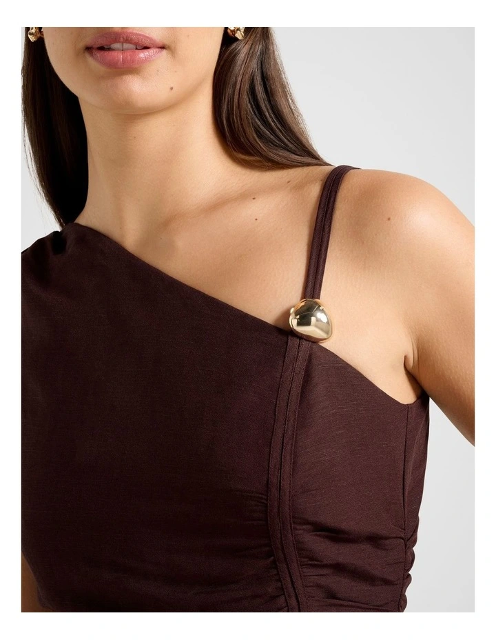 Lacey Hardware Detail Top in Chocolate image 4
