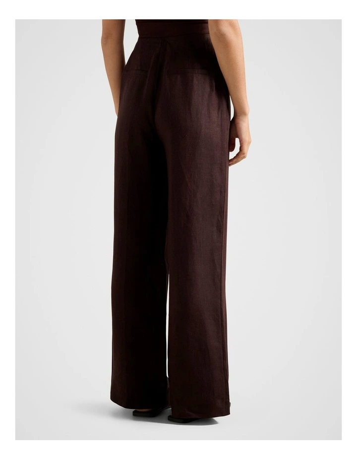 Posey Linen Wide Leg Pants in Brown image 2