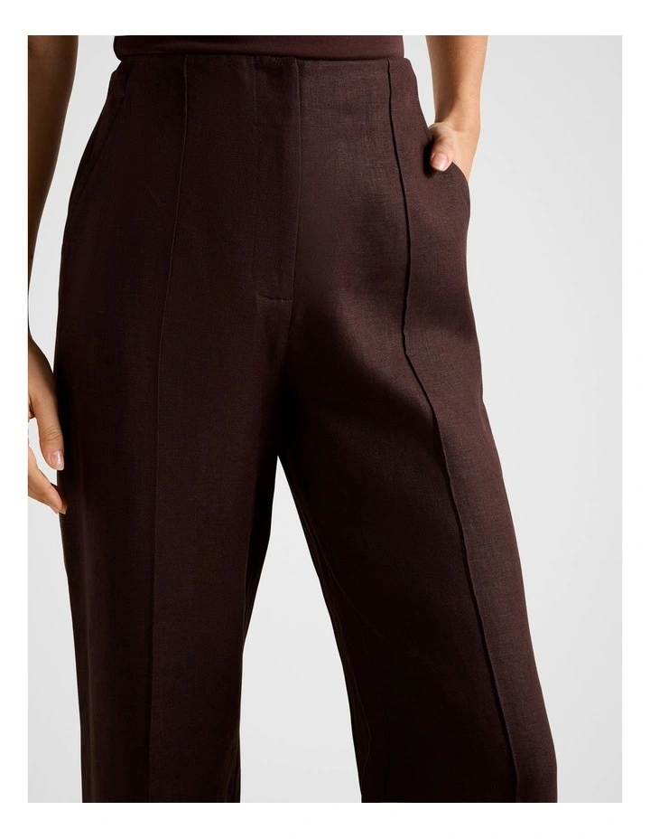 Posey Linen Wide Leg Pants in Brown image 4