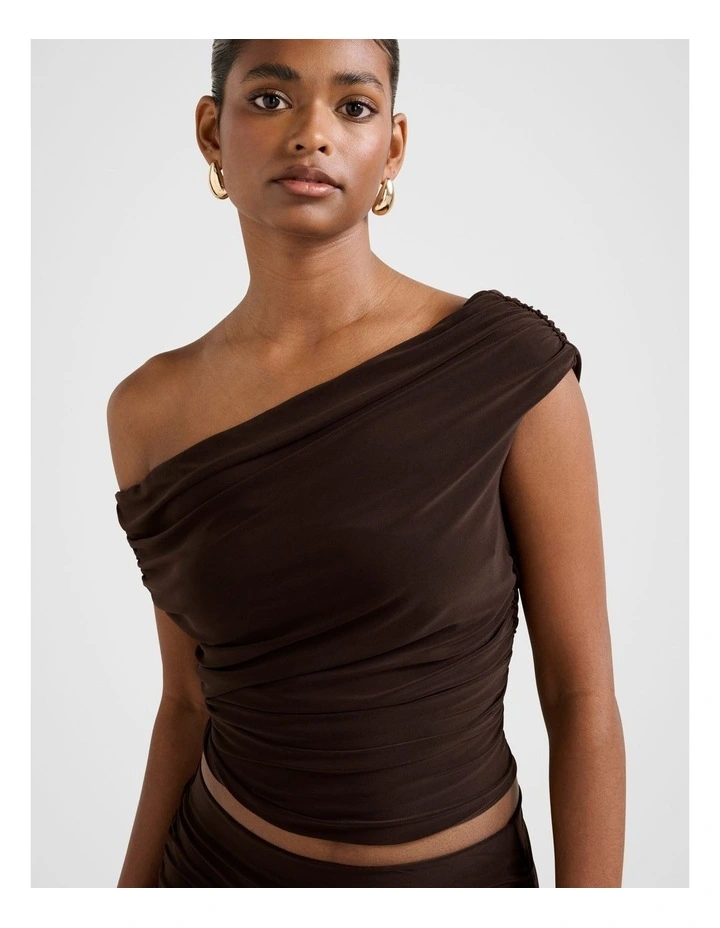 Mimi Off Shoulder Top in Chocolate image 4