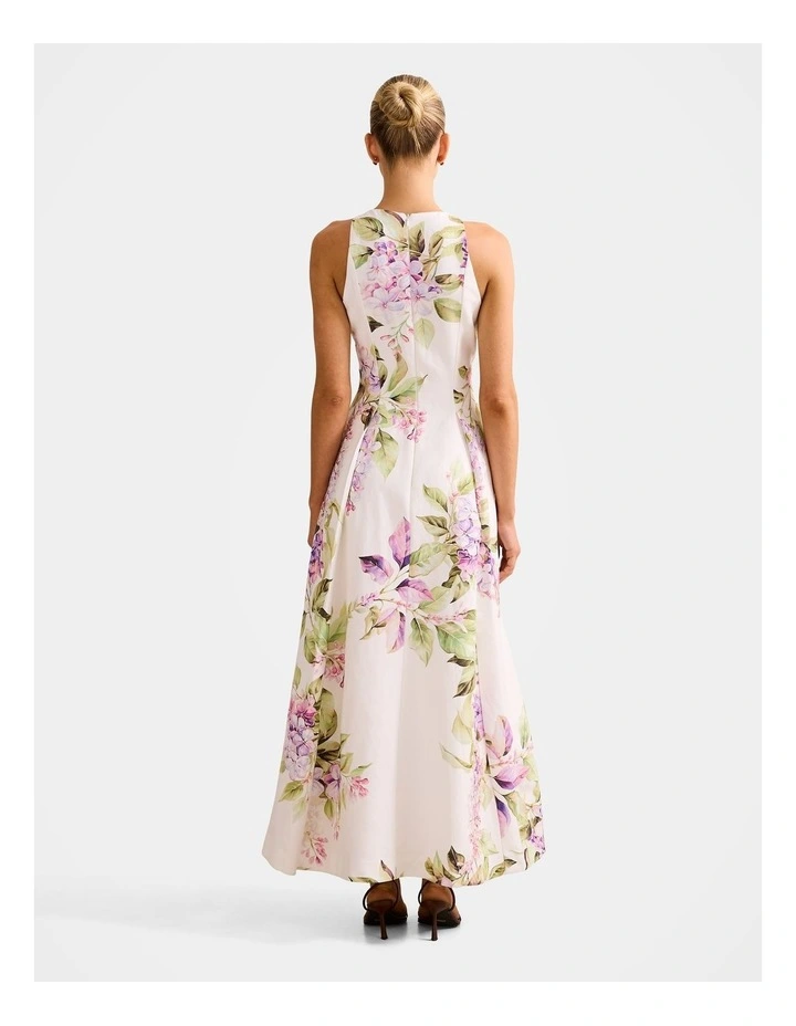 Sophia High Neck Printed Midi Dress in Multi image 2
