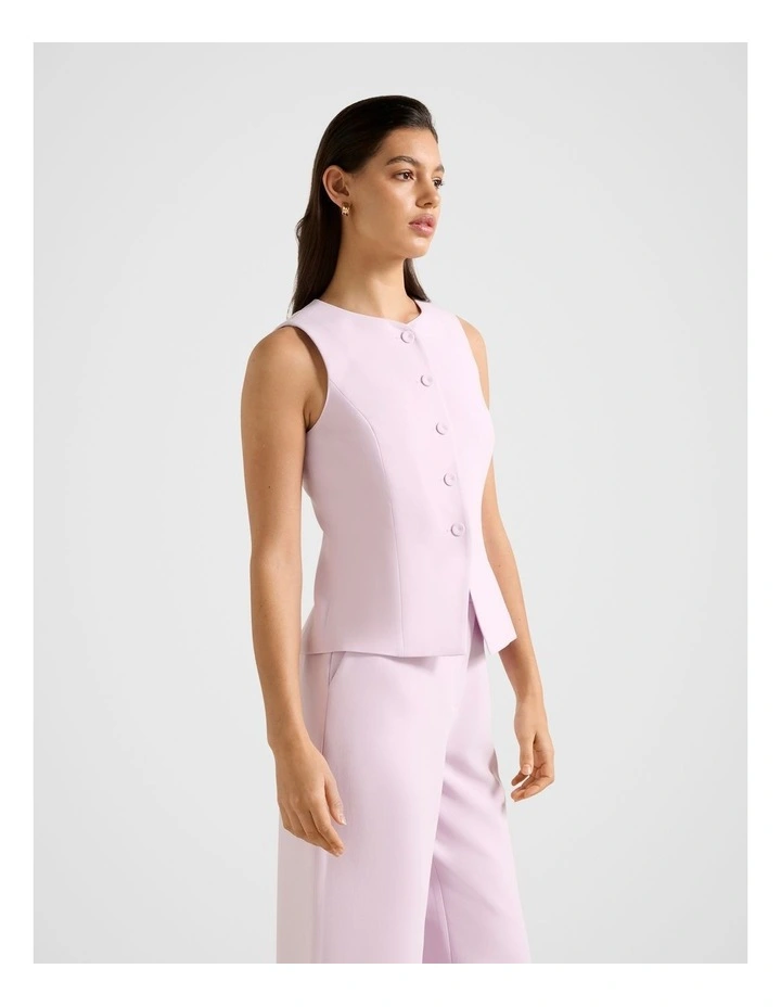 Rhylee High Neck Waistcoat in Purple image 3