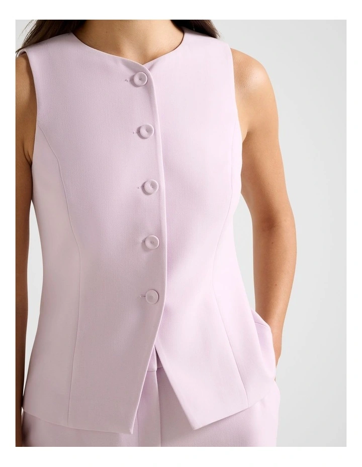 Rhylee High Neck Waistcoat in Purple image 4