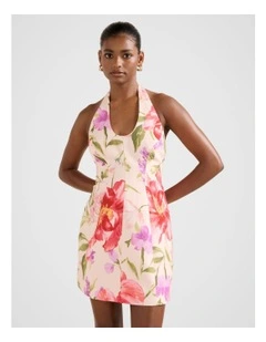 Esther Halter Neck Mini Dress in Multi