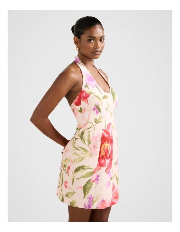 Esther Halter Neck Mini Dress in Multi image 3