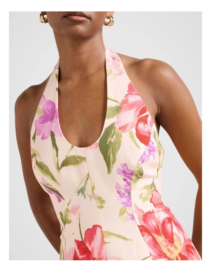 Esther Halter Neck Mini Dress in Multi image 4