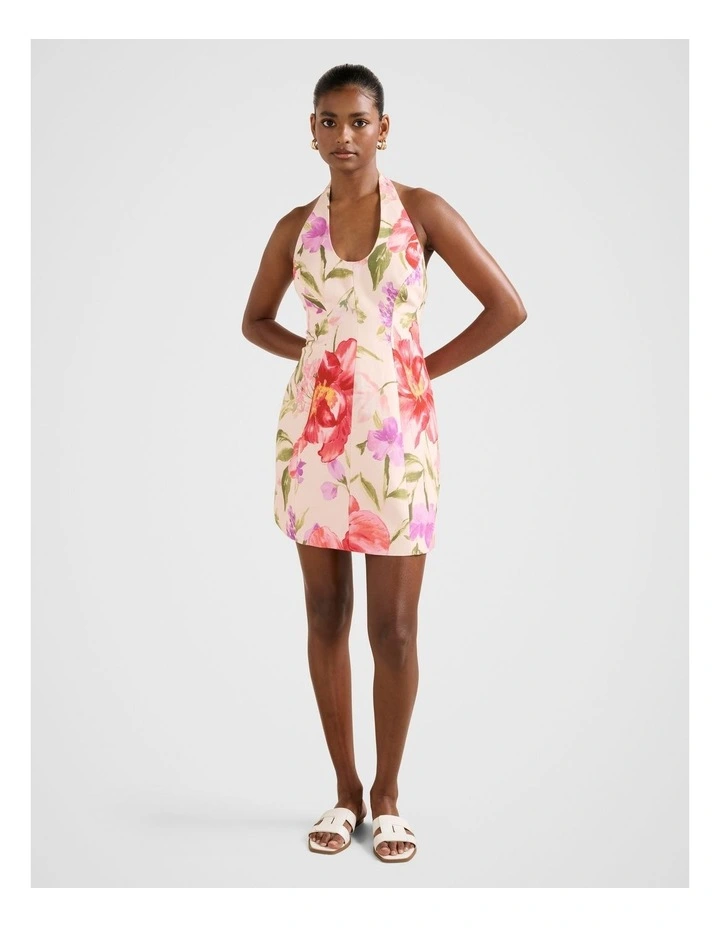 Esther Halter Neck Mini Dress in Multi image 5