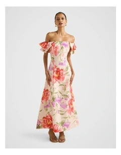 Alora Ruffle Maxi Dress in Multi