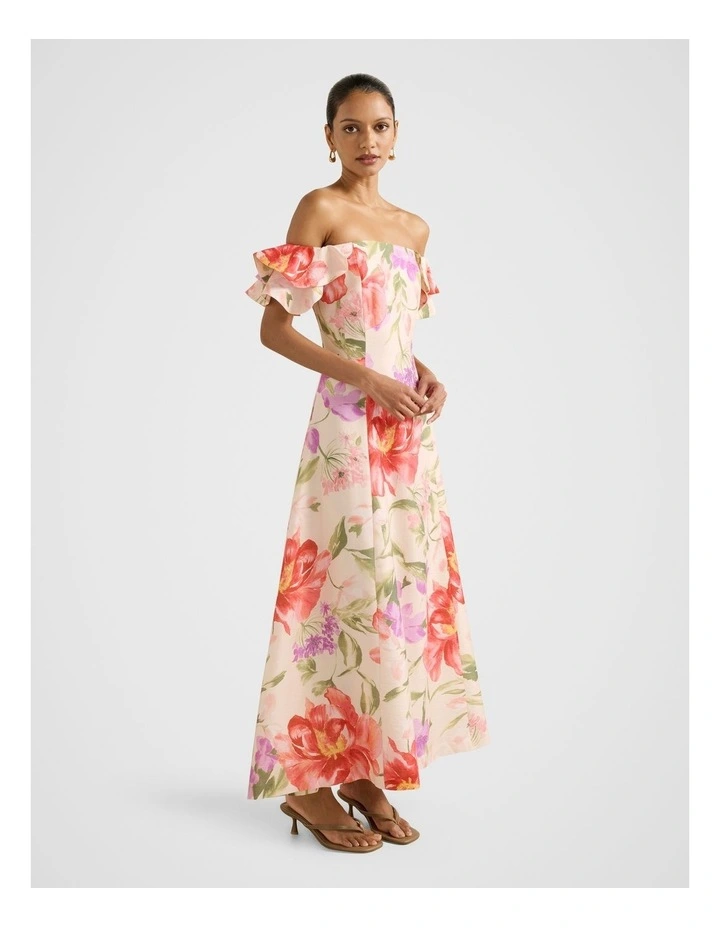 Alora Ruffle Maxi Dress in Multi image 3