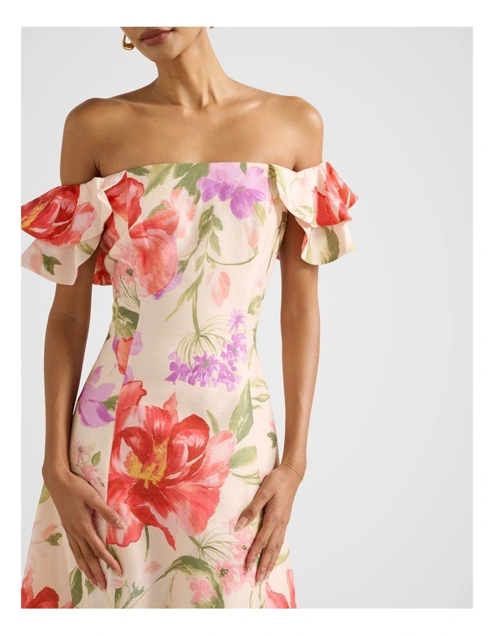 Alora Ruffle Maxi Dress in Multi image 4