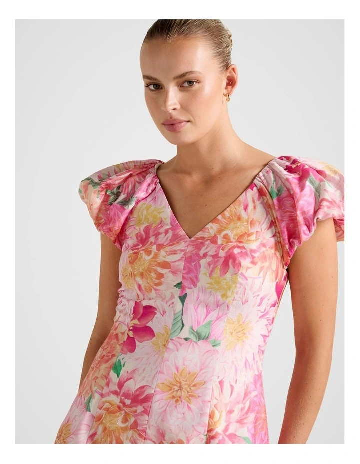 Elyssa Puff Sleeves Mini Dress in Pink image 4