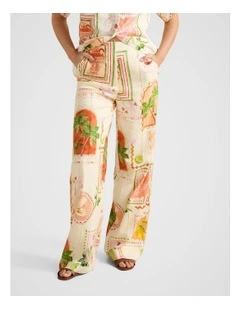 Ola Linen Wide Leg Pants in Multi