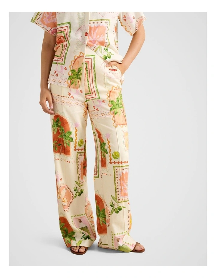Ola Linen Wide Leg Pants in Multi image 4
