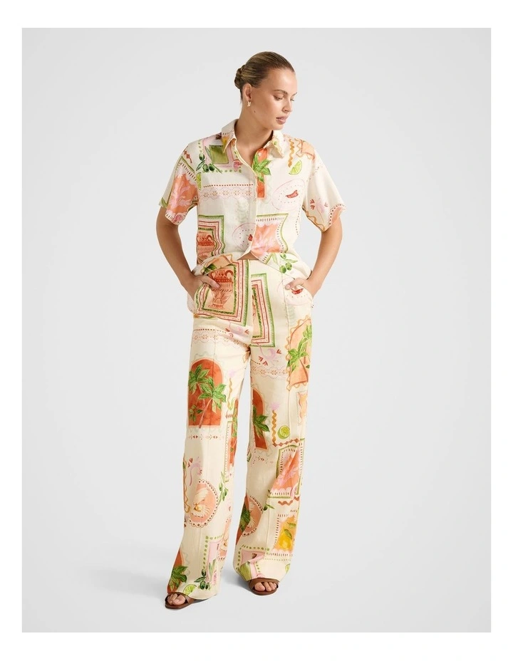 Ola Linen Wide Leg Pants in Multi image 5
