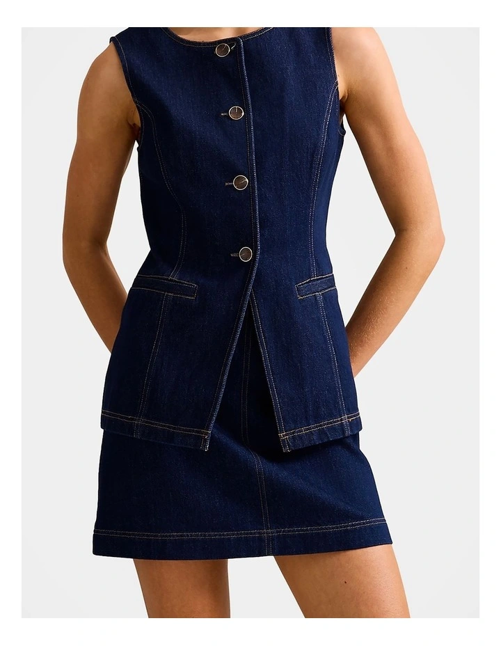 Cassie Denim Skirt in Blue image 1