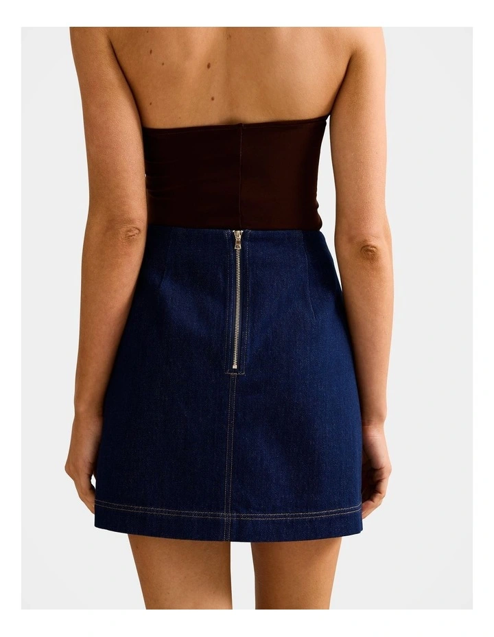 Cassie Denim Skirt in Blue image 2